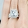 Karianne's Vintage Halo Emerald Cut CZ Wedding Ring Set