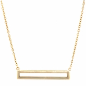 Karice's Simple Goldtone Bar Charm Necklace