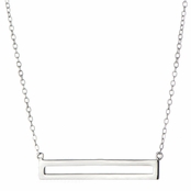 Karice's Simple Silvertone Bar Charm Necklace