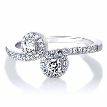 Karmela's Round Cut CZ Swirl Promise Ring