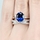 Katherine's Blue CZ Unique Wedding Ring Set