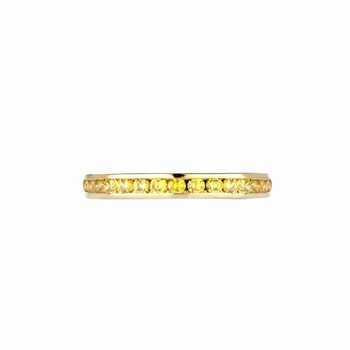 Kee's Goldtone Eternity Ring - Yellow CZ