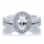 Kiara's Oval Cut CZ Halo Wedding Ring Set