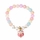 Lucky Cat Beaded Friendship Bracelet - Blue & Pink