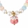 Lucky Cat Beaded Friendship Bracelet - Blue & Pink