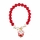 Lucky Cat Ceramic Beaded Friendship Bracelet - Red & White