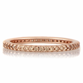 Kimber's Rose Goldtone and Peach CZ Eternity Ring