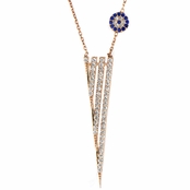 Kit's Rose Goldtone CZ Dagger Evil Eye Necklace