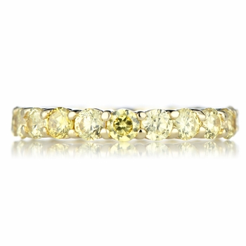 Kotien's Goldtone Eternity Ring- Canary CZ