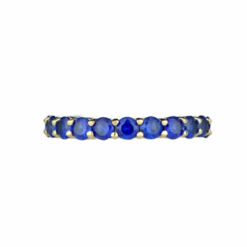 Kotien's Goldtone Eternity Ring - Blue CZ