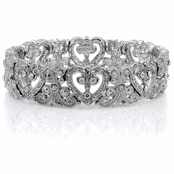 Lacey's Heart Stretch Bridal Vintage Bracelet