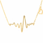 Lalia's Goldtone Heartbeat Charm Necklace