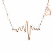 Lalia's Rose Goldtone Heartbeat Charm Necklace
