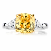 LaRhonda's Vintage Cushion Cut Canary CZ Ring
