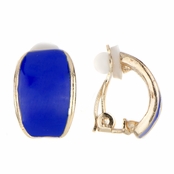Larissa's Blue Half Hoop Clip On Earrings
