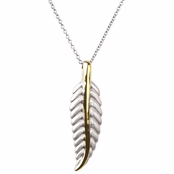 Larkin's Two Tone Matte Leaf Necklace