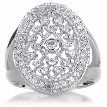 Leeva's Cubic Zirconia Vampire Fantasy Wedding Ring - Silvertone