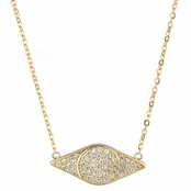 Lena's Goldtone Pave Cubic Zirconia Evil Eye Necklace