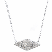 Lena's Silvertone Pave Cubic Zirconia Evil Eye Necklace
