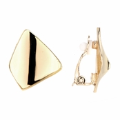 Lena's Goldtone Modern Clip On Earrings