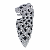Black and White Silvertone Leopard Charm for Jewelry Making