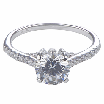 Lexis' Round Cut Cubic Zirconia Engagement Ring