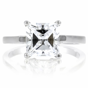 Lezlie's 2 CT Princess Cut CZ Engagement Ring