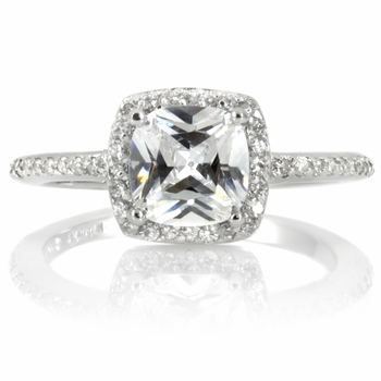 Liezel's CZ Halo Cushion Cut Engagement Ring