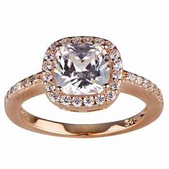 Liezel's CZ Halo Cushion Cut Rose Gold Engagement Ring