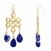 Lila's Knotted Blue Stone Bohemian Earrings