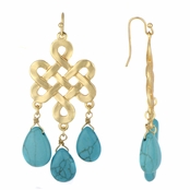 Lila's Knotted Imitation Turquoise Bohemian Earrings