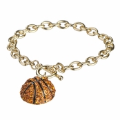 Lisa's Rhinestone Basketball Charm Toggle Bracelet
