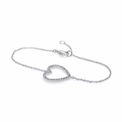 Liv's Pave CZ Heart Charm Bracelet