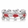 Loraine's CZ & Enamel Eternity Ring Trio - Red