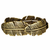 Lori's Goldtone Stretchable Feather Bracelet