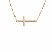Lucinda's Goldtone Sideways Cross Necklace