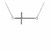 Lucinda's Silvertone Sideways Cross Necklace
