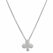 Lucky Vegas Charm Necklace - Silvertone Matte - Club