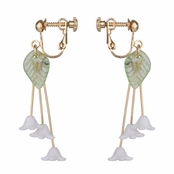 Madison's White Flower Drop Screwback Earrings