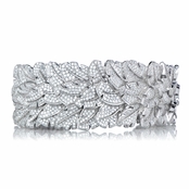 Magdalena's Leaf CZ Cuff Bracelet
