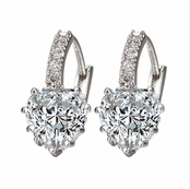 Makenzie's Crystal Heart Leverback Earrings