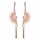 Margaret's Fancy Detatchable Fan Shaped Rose Goldtone Crystal Drop Earrings