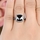 Marina's 3.8ct Cushion Cut Black CZ Engagement Ring