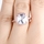 Marina's Rose Goldtone Cushion Cut Engagement Ring with Pink CZs