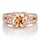 Marinel's 2ct Rose Goldtone and Peach CZ Cushion Cut Engagement Ring