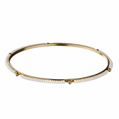 Maro's White Beaded Bangle Bracelet Set