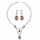 Marsha's Fancy CZ Pear Drop Necklace and Earring Set - Champagne