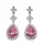 Marsha's Fancy CZ Pear Drop Necklace and Earring Set - Pink