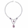Marsha's Fancy CZ Pear Drop Necklace and Earring Set - Pink