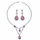 Marsha's Fancy CZ Pear Drop Necklace and Earring Set - Pink